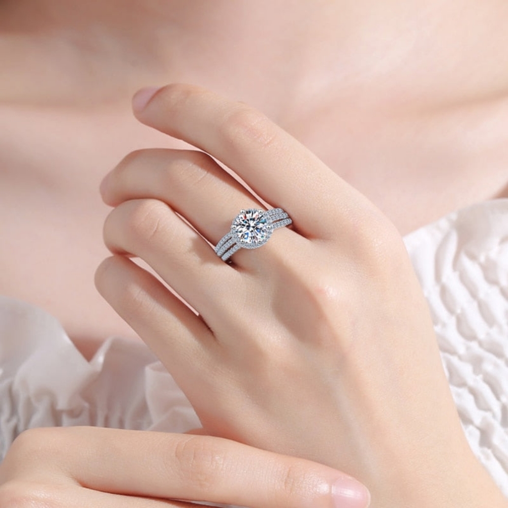 GRA Certified Moissanite 2 Carats 18k/925 Ring 💍 Size 7 - Picture 12 of 14